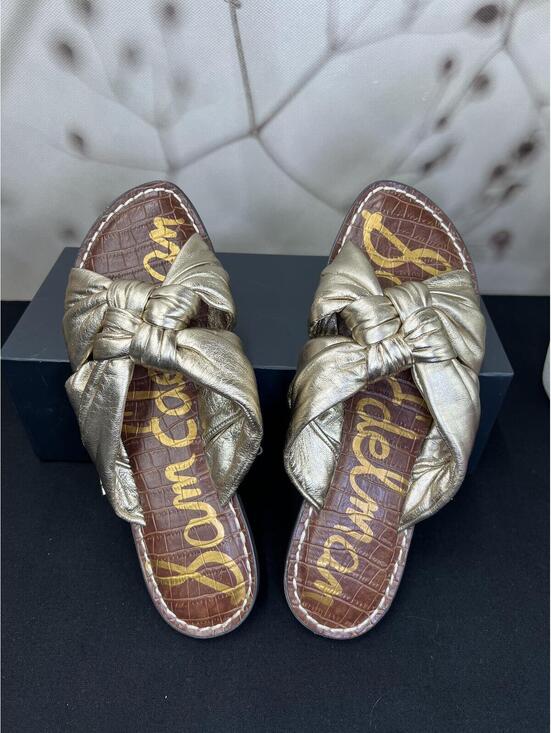 Sam Edelman Shoes - SAM EDELMAN Gold Leather Sandals Sizen8